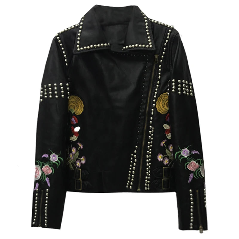 NOVOR Moto Rivet Leather Jacket