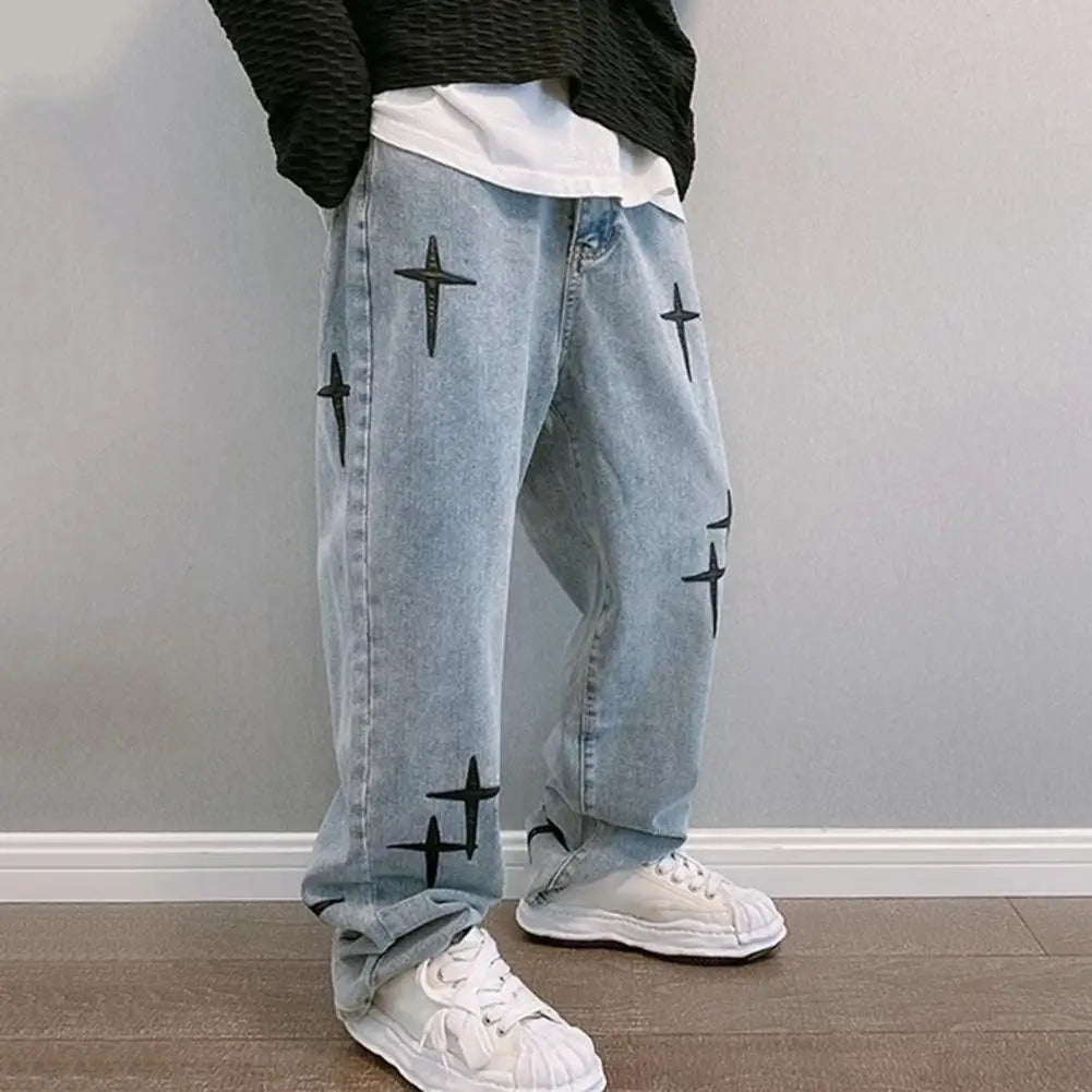 NOVOR Star Embroidery Jeans