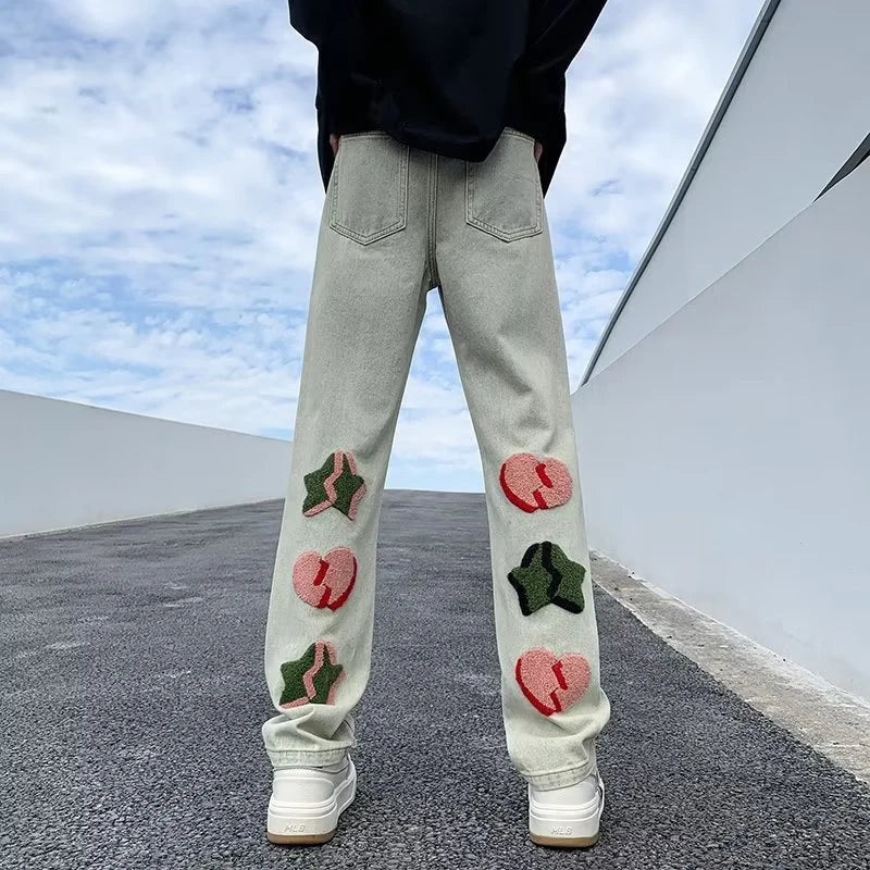 NOVOR "Graffiti Goth" Embroidered Jeans