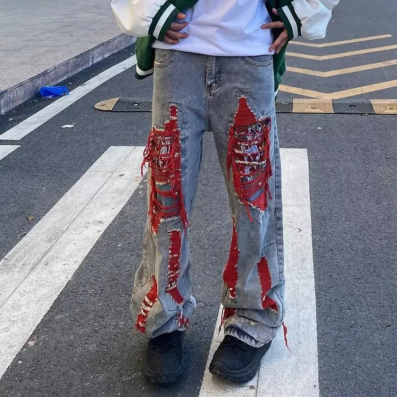 NOVOR STACKED RIPPED JEANS