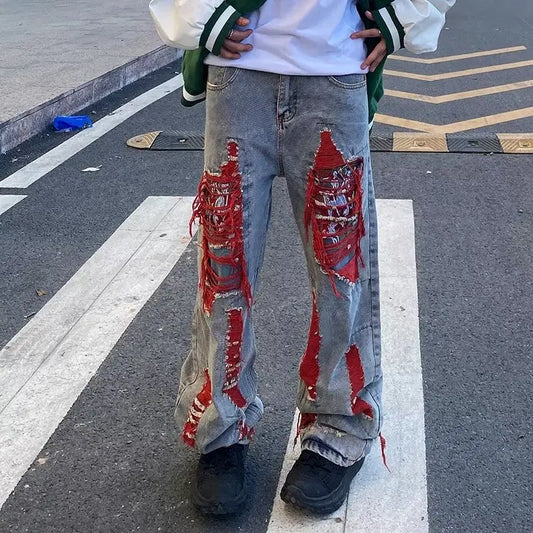 NOVOR STACKED RIPPED JEANS