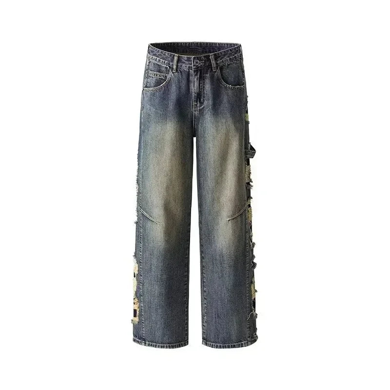 NOVOR RIPPED WIDE-LEG JEANS