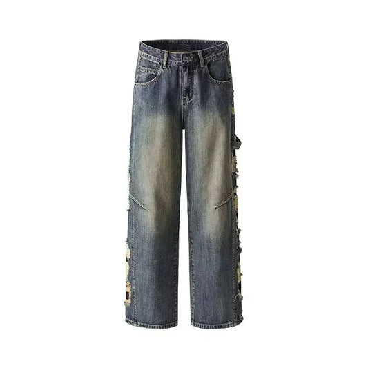 NOVOR RIPPED WIDE-LEG JEANS