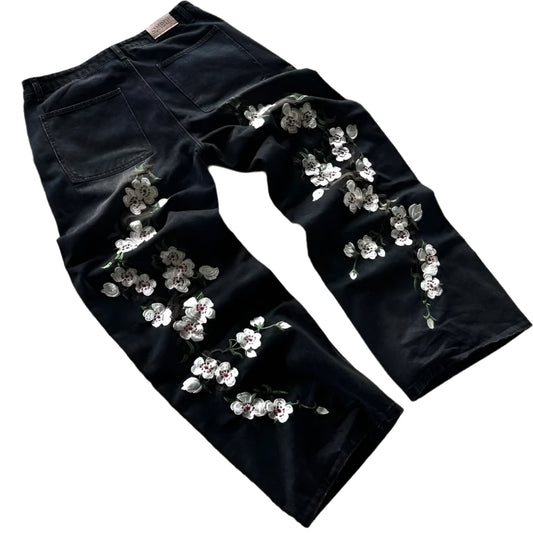 NOVOR Cherry Blossom Wide-Leg Jeans
