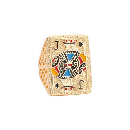 Novor Men's Black Jack Spade Ring