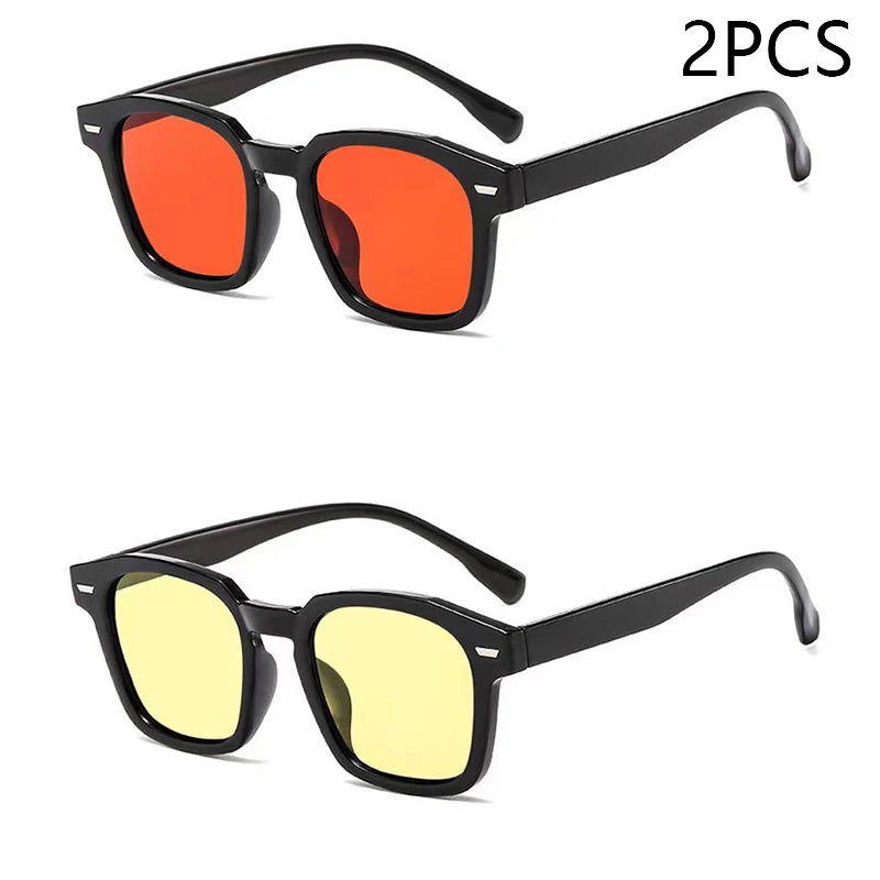 Unisex Rectangle Vintage Sunglasses