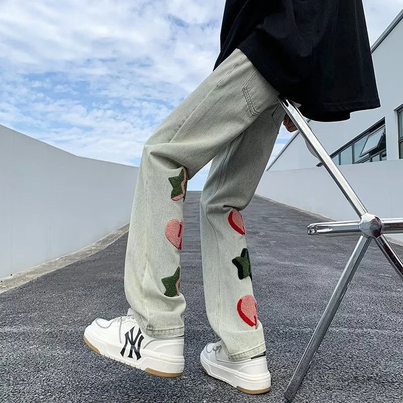 NOVOR "Graffiti Goth" Embroidered Jeans